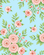 Classic Pink Floral Swirl Pattern Rug