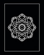 Monochromatic Mandala Bloom Pattern Rug