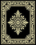 Classic Floral Border Symmetry Rug