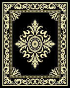 Classic Floral Border Symmetry Rug