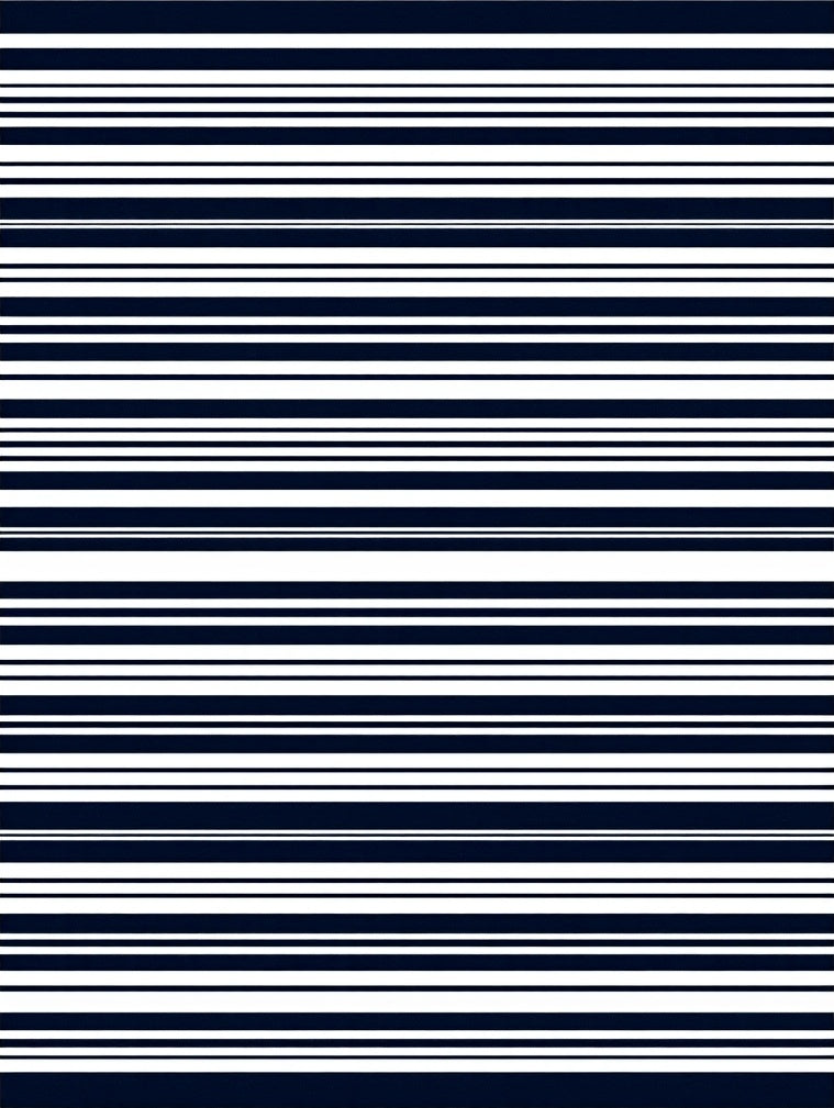 Clean Classic Navy White Stripes Rug