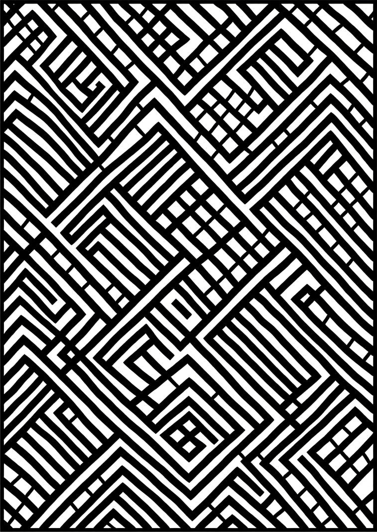 Bold Geometric Maze Pattern Rug