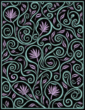 Ornate Swirling Vine Pattern Rug