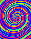 Vibrant Rainbow Swirl Pattern Rug