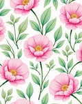 Pink Floral Watercolor Pattern Rug