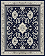 Classic Floral Scrollwork Damask Rug