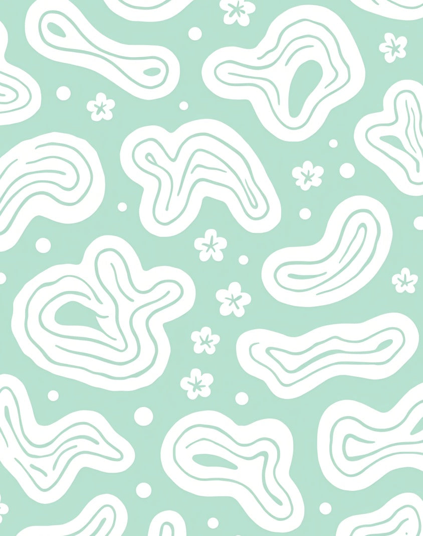 Abstract Organic Forms Flowers Rug