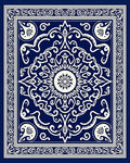 Blue Ivory Intricate Mandala Design Rug