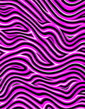 Bold Pink and Black Wavy Lines Rug
