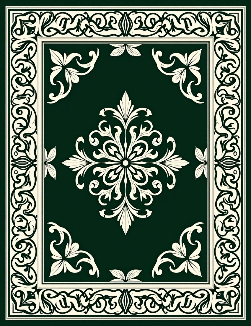 Classic Floral Scrollwork Intricate Design Rug