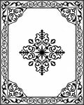 Ornate Black Floral Medallion Border Rug