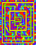 Abstract Geometric Maze Pattern Rug