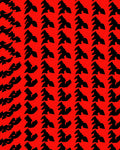 Bold Black Crimson Abstract Shapes Rug