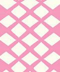 Pink White Lattice Geo Print Rug