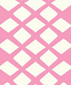 Pink White Lattice Geo Print Rug