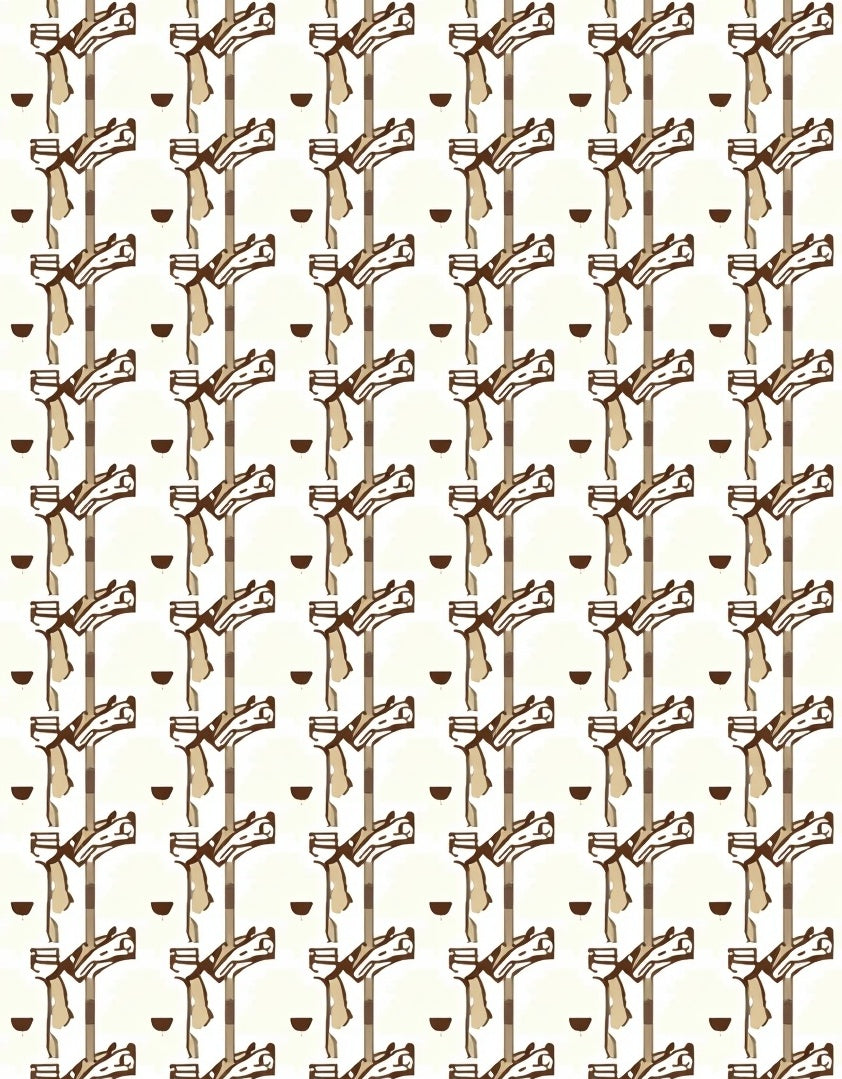 Cream and Brown Vertical Reversible Rug