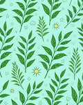 Green Foliage With Star Sun Accents Rug