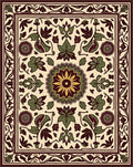 Floral Mandala Inspired Cream Rug