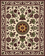 Floral Mandala Inspired Cream Rug