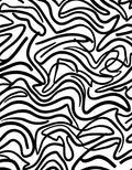 Bold Black Wavy Stripe Pattern Rug