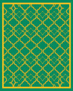 Emerald Gold Quatrefoil Pattern Rug
