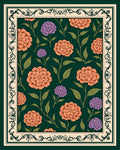 Floral Scrollwork Vintage Botanical Rug