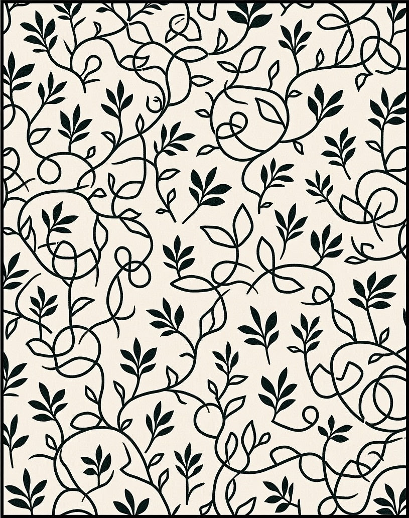 Vine And Leaf Swirl Pattern Rug