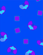 Purple Blue Floral Square Pattern Rug