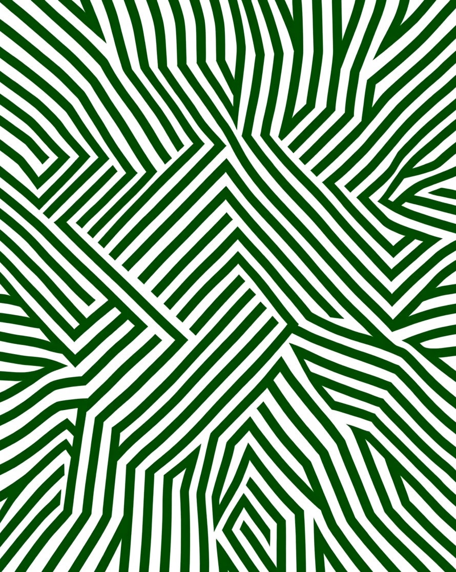 Graphic Green Geometric Maze Rug