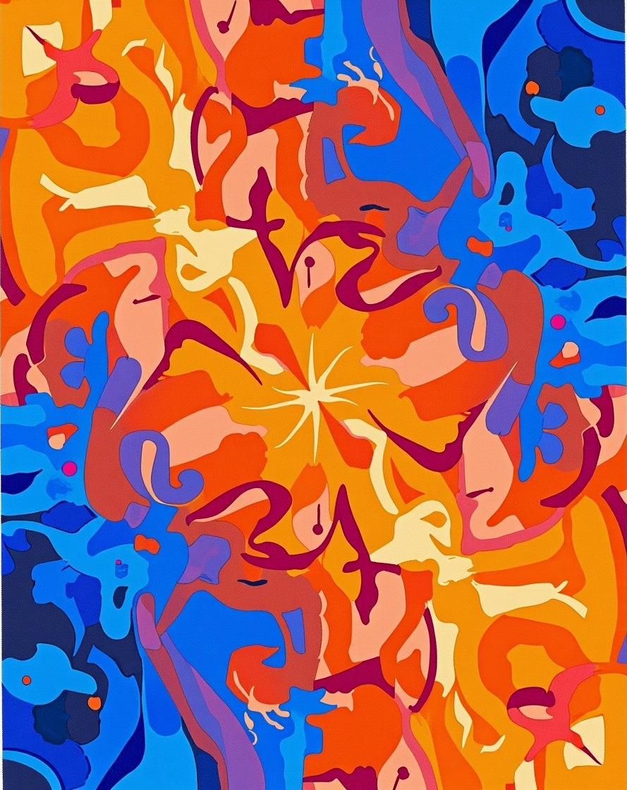 Blazing Sunburst Abstract Pattern Rug