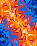 Blazing Sunburst Abstract Pattern Rug