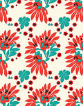 Bold Red Floral Pattern Rug