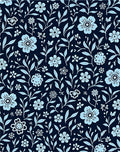 Classic Floral Vine Dark Navy Design Rug
