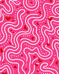 Whimsical Heart Waves Pattern Rug