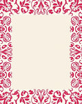 Elegant Red Floral Scroll Border Rug
