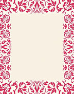 Elegant Red Floral Scroll Border Rug