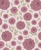 Rose Garden Pattern With Leaves Rug