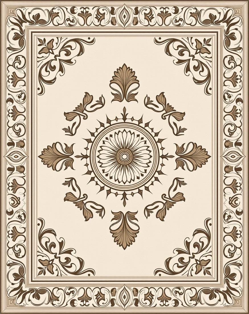 Classic Floral Medallion Border Rug