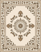 Classic Floral Medallion Border Rug