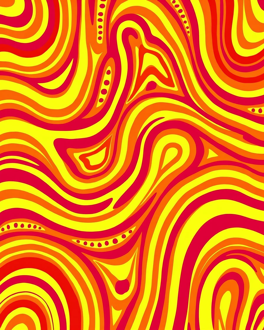 Vibrant Swirl Psychedelic Pattern Rug