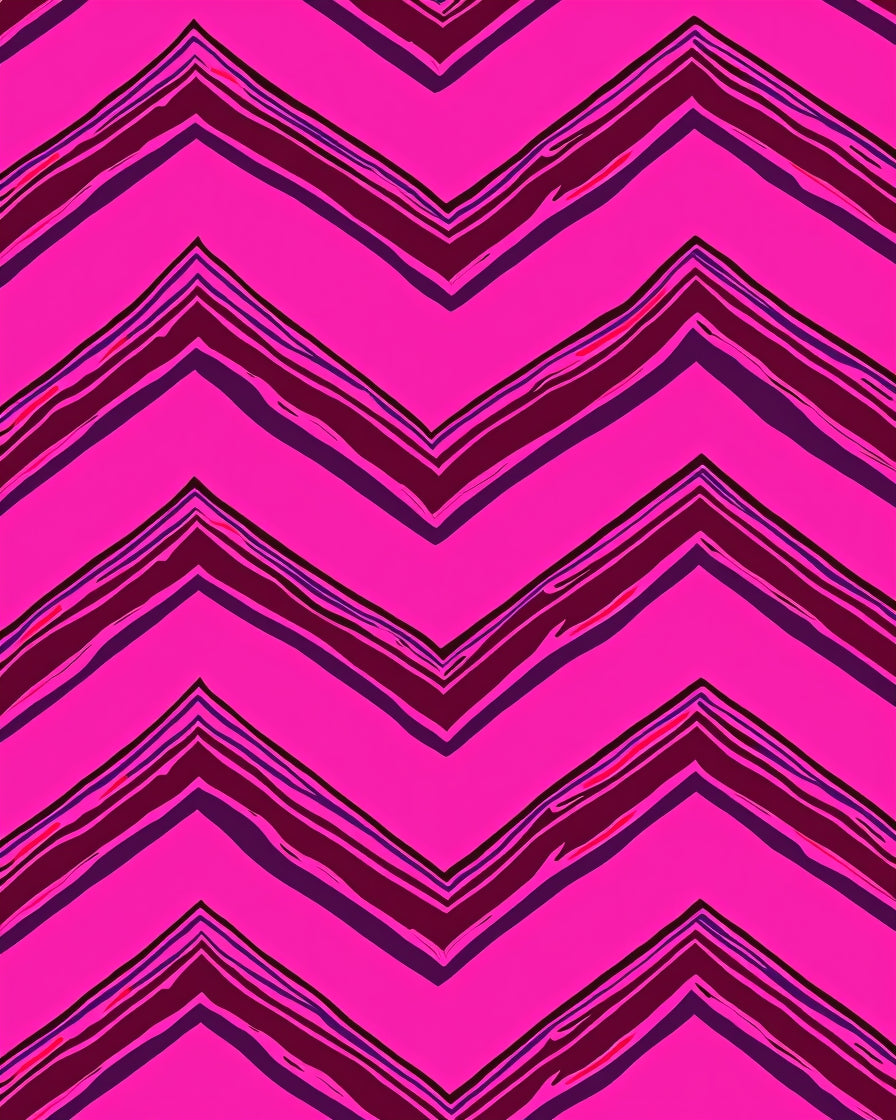 Bold Pink Zigzag Pattern Rug