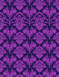 Purple Floral Damask Pattern Rug