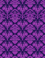 Purple Floral Damask Pattern Rug
