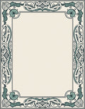 Vintage Teal Floral Border Design Rug