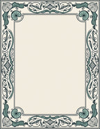 Vintage Teal Floral Border Design Rug