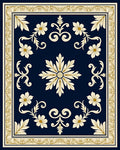 Elegant Floral Scroll Pattern Rug