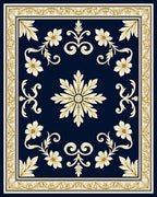 Elegant Floral Scroll Pattern Rug