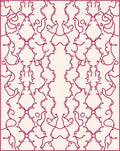 Crimson damask vine pattern Rug
