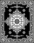 Elegant White Floral Scrollwork Rug