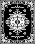 Elegant White Floral Scrollwork Rug